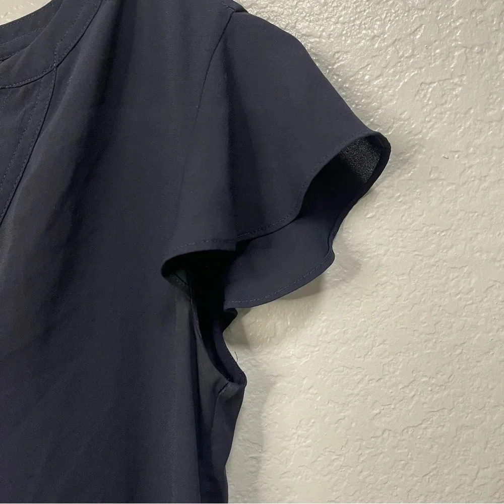 EUC J.Crew Vneck Cap Sleeve Sheer Blouse Size 00 - Picture 4 of 4